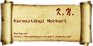 Keresztényi Norbert névjegykártya