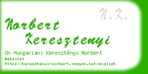norbert keresztenyi business card